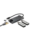 USB-C 3.1 Adaptör,2xUSB-A,1xUSB-C,1xHDMI,1xEtherne