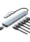 USB-C 7-in-1 Multiport Hub Adaptör – USB 3.0 & 2.0, Laptop Notebook ve PS4/PS5 için Uyumlu