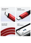 USB Cden USB Cye 60W, 2.4A, 1m, PD 2.0, Çift Kat Örgülü Hızlı Şarj ve Data Kablosu (Kırmızı, 1 metre)