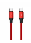 USB Cden USB Cye 60W, 2.4A, 1m, PD 2.0, Çift Kat Örgülü Hızlı Şarj ve Data Kablosu (Kırmızı, 1 metre)