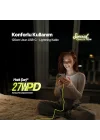 USB-C - Lightning Hızlı Şarj Kablosu 120cm Neon (Neon Sarı)
