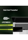USB-C - Lightning Hızlı Şarj Kablosu 120cm Neon (Neon Sarı)
