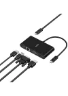 USB-C Multimedia Adaptörü (VGA, 4K HDMI, USB 3.0, Ethernet Bağlantı Noktalı USB-C Hub) MacBook Pro, iPad Pro, Surface Pro, Chromebook ve daha fazlası için 100 W Doğrudan İletimli Güç