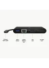USB-C Multimedia Adaptörü (VGA, 4K HDMI, USB 3.0, Ethernet Bağlantı Noktalı USB-C Hub) MacBook Pro, iPad Pro, Surface Pro, Chromebook ve daha fazlası için 100 W Doğrudan İletimli Güç