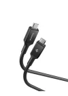 USB-C to USB-C 2 Metre Kablo 100W Güç/PPS 2.0 Super Hızlı Şarj / 5 Gbps (E-Marker Çip) Data Hızı/USB 3.2 Type-C Ekstra Dayanıklı MFI Lisanslı Siyah - ACA09460 ( TR Garantili)