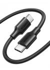 USB C to USB C 3A Hızlı Şarj ve Data Kablosu Siyah 2 Metre