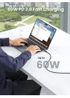 USB C to USB C 3A Hızlı Şarj ve Data Kablosu Siyah 2 Metre