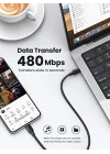 USB C to USB C 3A Hızlı Şarj ve Data Kablosu Siyah 2 Metre