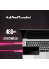 USB-C - USB-C 120cm 60W PD/QC Hızlı Şarj/Data Kablosu Neon 2DK59N (Neon Pembe)