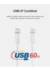 USB-C - USB-C Kablosu (1M/3.3ft), iPhone 15, iPhone 15 Pro, iPhone 15 Pro Max, iPhone 15 Plus, Galaxy S23, S22, Not, Piksel, iPad Pro, USB-C Kablosu için USB-C Hızlı Şarj Kablosu - Beyaz (2li