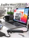 USB C - USB Hub 4 Bağlantı Noktası, Tip C - USB 3.0 Hub, USB C - USB Adaptörü (USB 2.0), Thunderbolt 3 - USB Hub Thunderbolt 4 MacBook Pro, iPad Pro, iMac, Surface ile Uyumlu