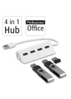 USB Hub, 4 Ports, USB 2.0, 480 Mbit/s, beyaz