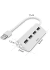 USB Hub, 4 Ports, USB 2.0, 480 Mbit/s, beyaz