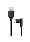 USB to Type-C ile Uyumlu iPhone ve Samsung ile Uyumlu Hızlı Şarj ve Data Kablosu 40 cm L Tipi Gaming (Siyah)