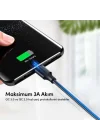 USB Type-C Şarj ve Data Kablosu, Siyah 1 Metre