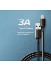 USB Type-C Şarj ve Data Kablosu, Siyah 1 Metre