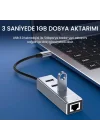 USB ve Type-C Gigabit Ethernet Adaptörü 3 Port USB 3.0 Çoklayıcı Hub