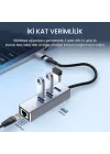 USB ve Type-C Gigabit Ethernet Adaptörü 3 Port USB 3.0 Çoklayıcı Hub
