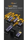 USB4 40Gbps L Tip Type-C Adaptör – 8K 60Hz 240W PD – Erkek Dişi USB-C Dirsek Dönüştürücü – Thunderbolt 4 Uyumlu OTGC