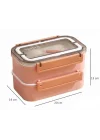 Vagonlife Çift Katmanlı Paslanmaz Çelik Beslenme Kabı-1600 ml Beslenme Kutusu (Mavi)