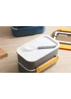 Vagonlife Çift Katmanlı Paslanmaz Çelik Beslenme Kabı-1600 ml Beslenme Kutusu (Mavi)