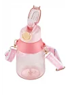 Vagonlife Taşıma Askılı Pipetli 800 ml Çocuk Su Matarası Sticker Hediyeli Pembe