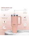 Vaha 1200 ml Termos Mug, 3 Kademeli Çevirmeli Kapak, Açık Somon SI2440217