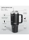 Vaha 1200 ml Üç Kademe Çevirmeli Kapaklı Çift Katman Çelik Termos Mug Siyah SI2440217