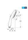 Vitalio Start 110 El Duşu, 3 Akışlı (Masaj, Yağmur & Jet), SmartSwitch, 110mm Yuvarlak Duş Başlığı, Silikon Halka, Kireç Önleyici Sistem, Krom, 26031001