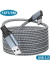 Vr5 Usb3.2 Oculus Quest 3/2/1 Pico 4 Aksesuarları ve PC/Steam VR, 5Gbps Yüksek Hızlı PC Veri Aktarımı, VR Kulaklık, Oyun Bilgisayarı, Sanal gerçeklik gözlüğü uyumlu 5 metre