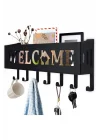 Welcome Temalı Raflı Anahtarlık Askısı (Siyah)