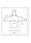 Wellsoft Kapşonlu Giyilebilir Tv Battaniyesi Unisex Over Size 85 x 85 cm Gri Polyester