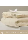 Windom Luxury Microfiber Down Alternative Blanket with 3M Moisture Management Ivory 108x90 King Size Quilted Premium Soft Cozy 3M Scotchgard Moisture Microfiber For Bed, Couch or Sofa