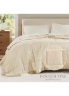 Windom Luxury Microfiber Down Alternative Blanket with 3M Moisture Management Ivory 108x90 King Size Quilted Premium Soft Cozy 3M Scotchgard Moisture Microfiber For Bed, Couch or Sofa