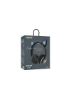 Wireless 5.0 Stereo Kedi Kulak Üstü Bluetooth Kulaklık Siyah
