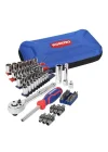WP209006 84 Parça 3/8’’ 1/4’’ CR-V Metrik/İnç Profesyonel Lokma ve Bits Uç Takımı