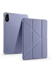 Xiaomi ile uyumlu Redmi Pad 2 Kılıf Tri Folding Kalem Bölmeli Standlı Kılıf Mor