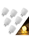 Xspring Mini Usb Led Işık Lambası, 6 Adet Usb Fişli Led Gece Lambası, Yatak Odası, Koridor, Kamp, Okuma, Uyku için Rgb Taşınabilir Ortam Lambası (Sıcak Işık)