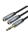 Y-C956ABK mini soket, 3,5 mm (M) - 2 x 3,5 mm (F) siyah