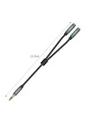 Y-C956ABK mini soket, 3,5 mm (M) - 2 x 3,5 mm (F) siyah