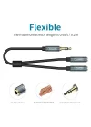 Y-C956ABK mini soket, 3,5 mm (M) - 2 x 3,5 mm (F) siyah