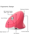 Y08 Dikey Kablosuz 2.4G Sessiz Şarjlı 6 Tuşlu Vertical Mouse 1600DPI 400mAh Pembe