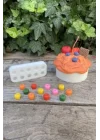 Yaban Mersini Onlu Mum Kalıbı (Silikon) (Küçük Süsleme Kalıbı) 1 Adet