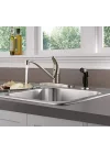 Yan Püskürtücülü Tek Saplı Mutfak Lavabo Bataryası, Paslanmaz P115LF-SS