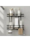 Yapışkanlı 2 Katlı Banyo Rafı Duş Şampuanlık Duvar Düzenleyici Organizer