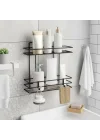 Yapışkanlı 2 Katlı Banyo Rafı Duş Şampuanlık Duvar Düzenleyici Organizer