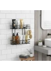 Yapışkanlı 2 Katlı Banyo Rafı Duş Şampuanlık Duvar Düzenleyici Organizer
