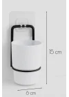 Yapışkanlı Metal Diş Fırçalık Siyah, 7480000717835