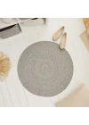 Yıkanabilir Gri Kırçıllı Pamuklu Halı Kilim Ø 80 cm