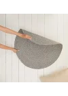 Yıkanabilir Gri Kırçıllı Pamuklu Halı Kilim Ø 80 cm
